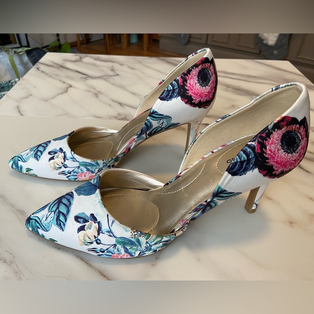 D’orsay Satin Floral Shoe